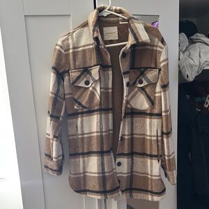 Brown Plaid Women's Jacket